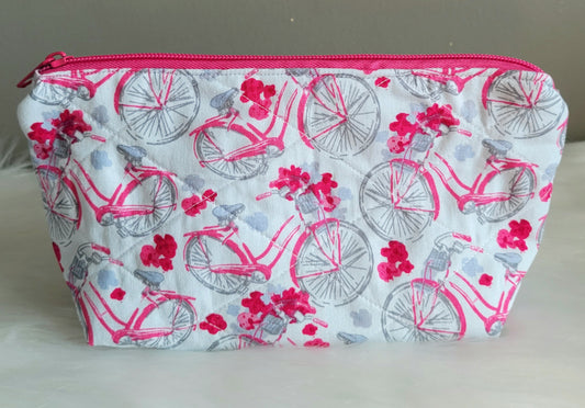French Bicycles Medium Zipper Pouch