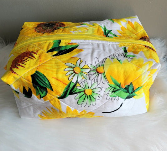 Bright Sunflower Makeup Bag