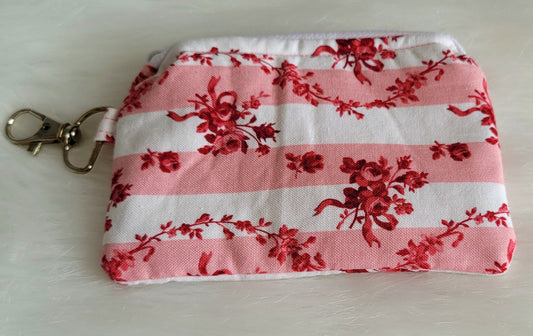 Pretty in Pink Roses Keychain Wallet